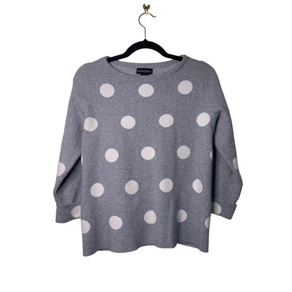 Cynthia Rowley - 3/4 Sleeve Polka Dot Sweater - Size Medium - Picture 1 of 5